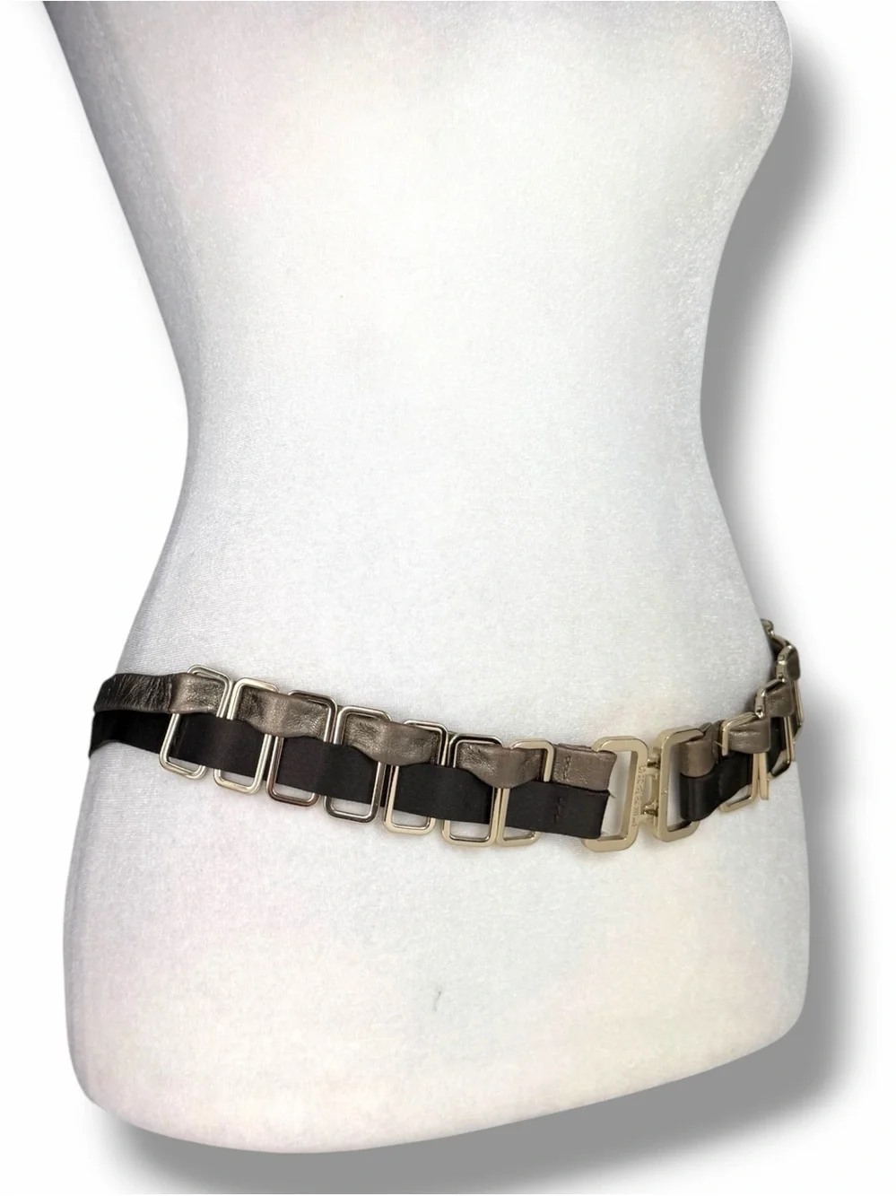 Rare ARCHIVE Chanel 2004 Runway Belt Karl Lagerfeld Era Leather & Gold 85 - Picture 5 of 16